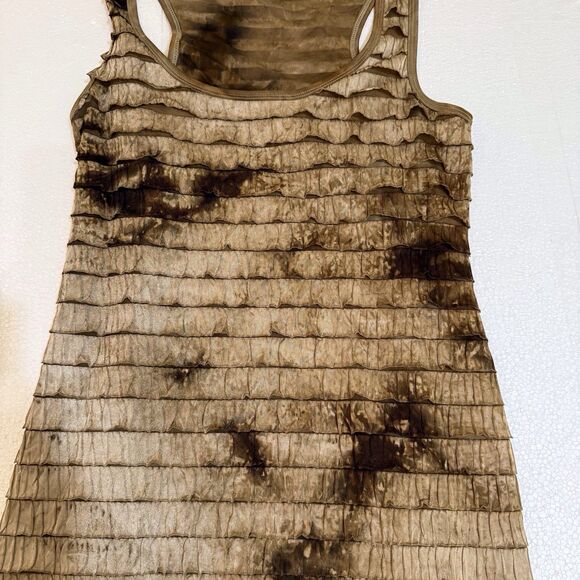 INC Small flapper ruffle shift A line dress Gold/Bronze Sleeveless Racerback - Picture 8 of 11